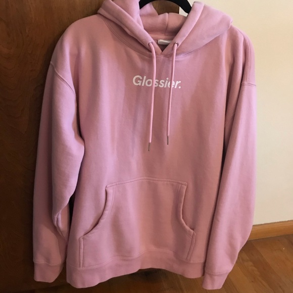 glossier pink hoodie